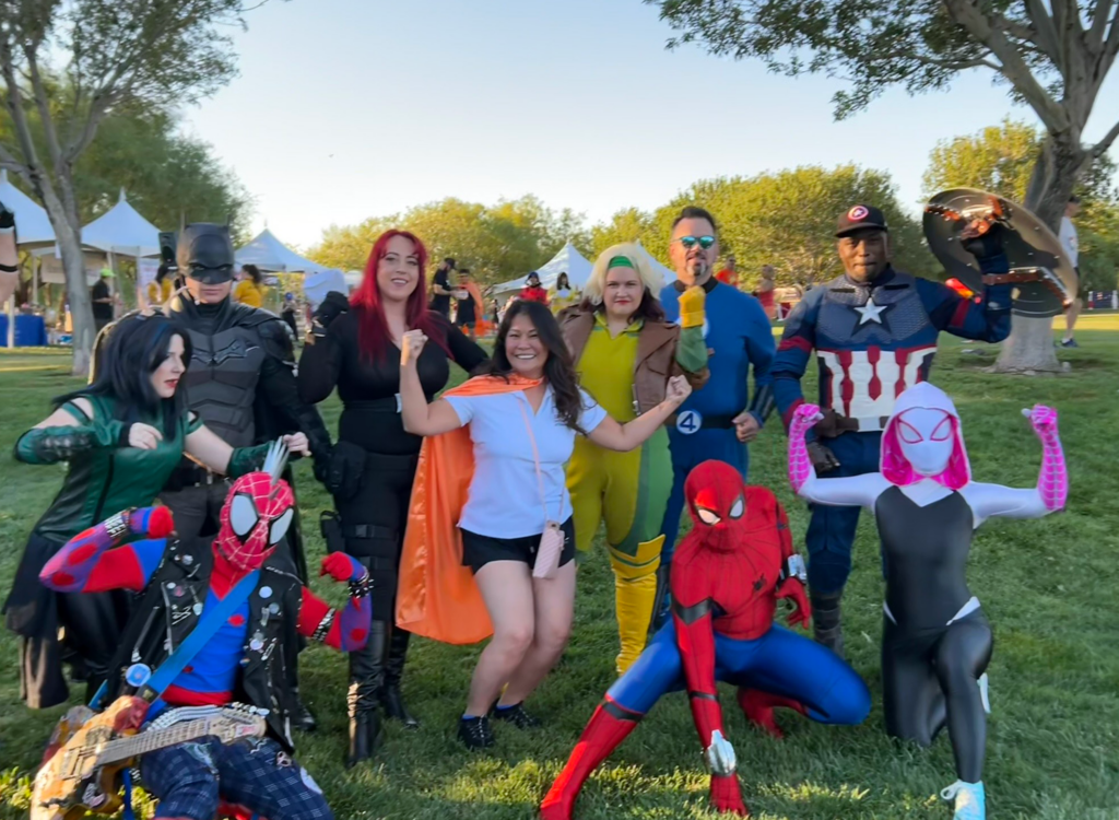 Superheroes at Candlelighter 5K